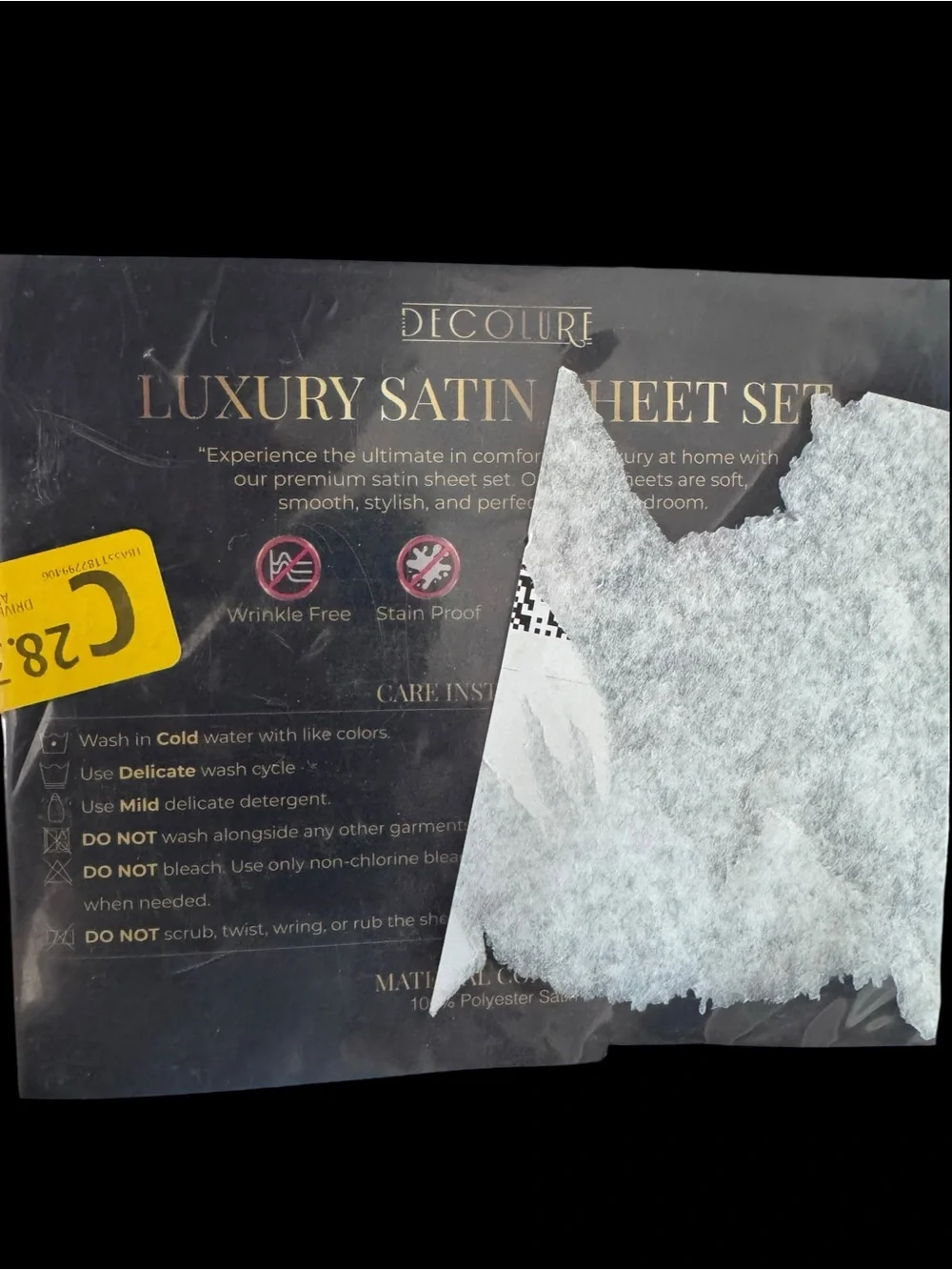 Luxury Satin Sheet Set - White (King, 4pc)
